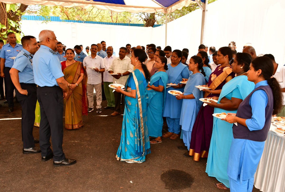 tracomiaf's tweet photo. Air Marshal S Shrinivas, AOC-in-C, 
#TrainingCommand, accompanied by Mrs Sunita Shrinivas, President AFFWA (Regional) visited Air Force Administrative College #AFAC which is one of the oldest training establishments of the #IAF on 12 May 26. 
The AOC-in-C was received by Commandant, Air Cmde Shivanand. He was presented with a ceremonial Guard of Honour followed by comprehensive review of in-service training. He appreciated the College in successfully accomplishing its role and task and the initiatives undertaken towards improvement in #training to make it realistic, effective and efficient. He also addressed and interacted with all personnel, highlighting the critical role of training and #professional competence.