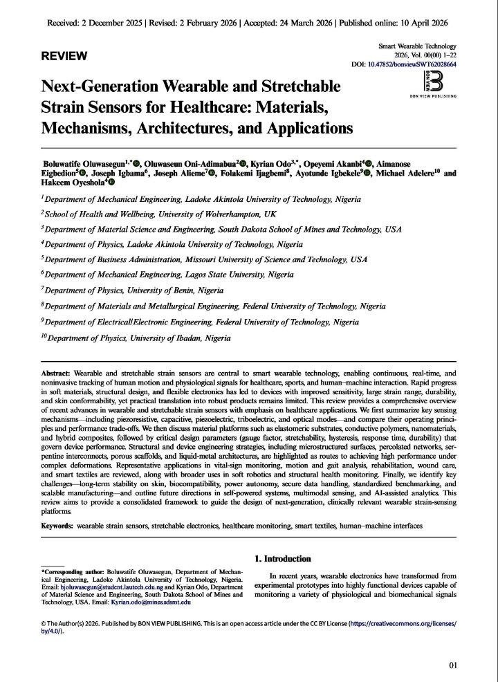 Teephe232's tweet photo. I published my first lead-author paper on wearable &amp; stretchable strain sensors for healthcare applications in Smart Wearable Technology in April.
DOI Link:https://t.co/cZSJflGGL6
#MaterialScience #MechanicalEngineering 
@MtScholarships 
@ScholarshipfPhd https://t.co/I7BBkpQX3o