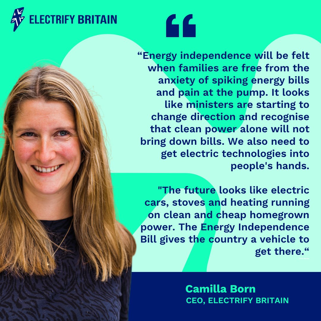 electrifygb's tweet photo. Our CEO at Electrify Britain, Camilla Born, reacts to the proposed Energy Independence Bill announced in the King’s Speech 🇬🇧

#EnergyIndependenceBill #KingsSpeech #ElectrifyBritain #Electrification https://t.co/5OPIRBMRKB