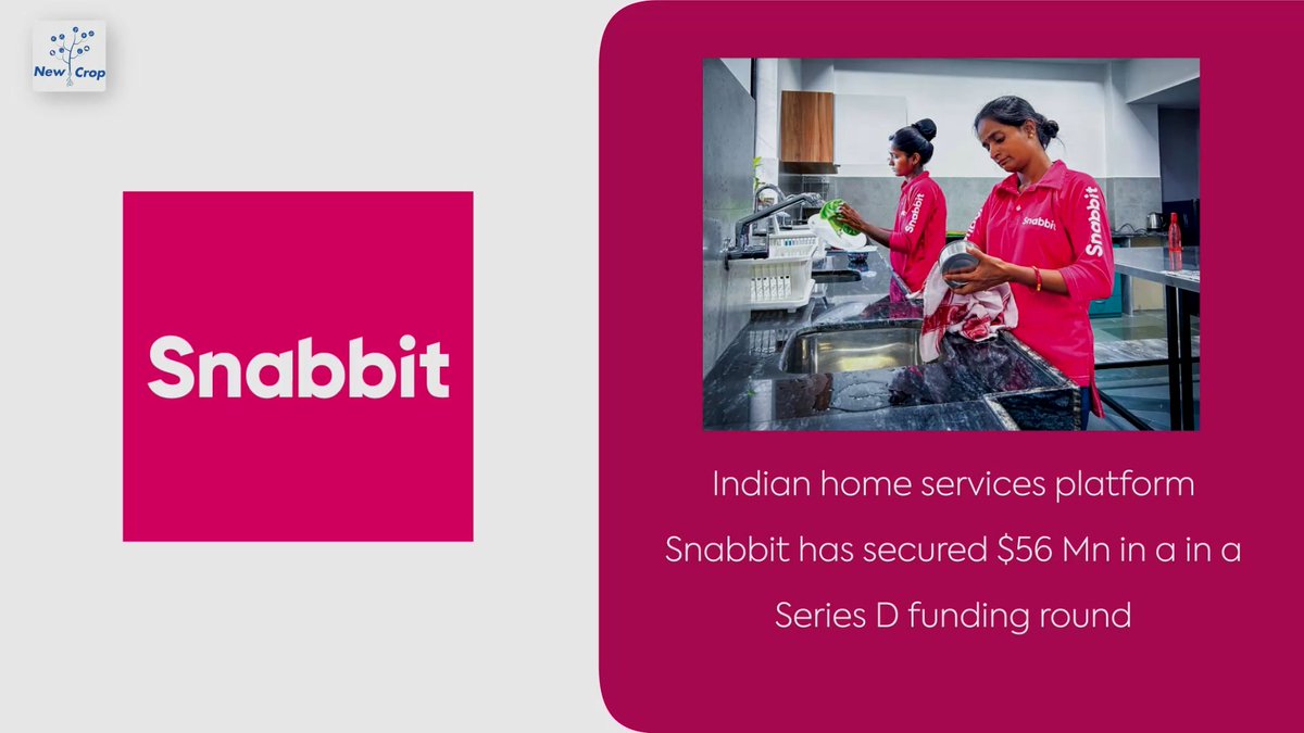 NewCrop_'s tweet photo. Indian home services platform Snabbit has secured $56 Mn in a in a Series D funding round; and other news from startups in India.

Watch: https://t.co/666RJF6T08 https://t.co/mg2L54LWKx