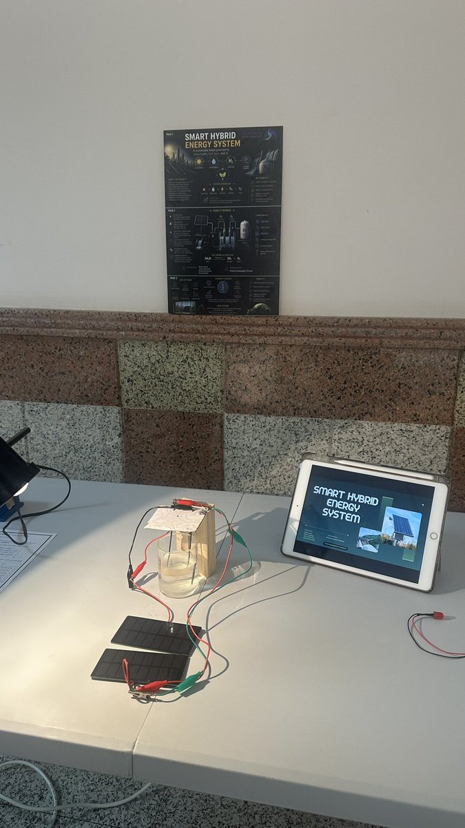 Ramaxohe's tweet photo. سعيدة بتقديم مشروعنا  
Smart Hybrid Energy System 
بصفتنا طالبات كلية العلوم من قسم الفيزياء وتقنيات ال��اقة في @taibahu ، سعينا لتصميم نظام يجمع بين الطاقة الشمسية والطاقة الكهرومائية وتخزين الهيدروجين باستخدام الذكاء الاصطناعي لإنشاء طاقة ذكية ومستدامة.

تحت اشراف د. @k_emran https://t.co/Iw5McQKoE8