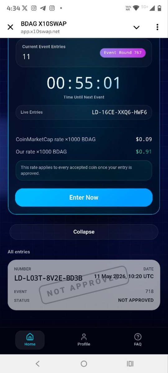 DholiwalDeepak's tweet photo. @blockdagmonitor This is transacetion for fee top Up in  SWAP X10  WALLET

Other is entry not approved by team https://t.co/Gl6YDpBCNO