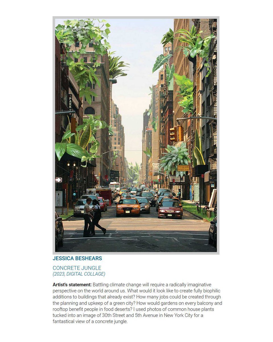 climateUS_'s tweet photo. Art x Climate is an integral part of the Fifth National Climate Assessment (NCA5), restored by https://t.co/G31ueLvlYl. #sciart
One of the featured artworks is “Concrete Jungle” by Jessica Beshears. 
Year and Medium: 2023, digital collage https://t.co/QO8o9TMVQz