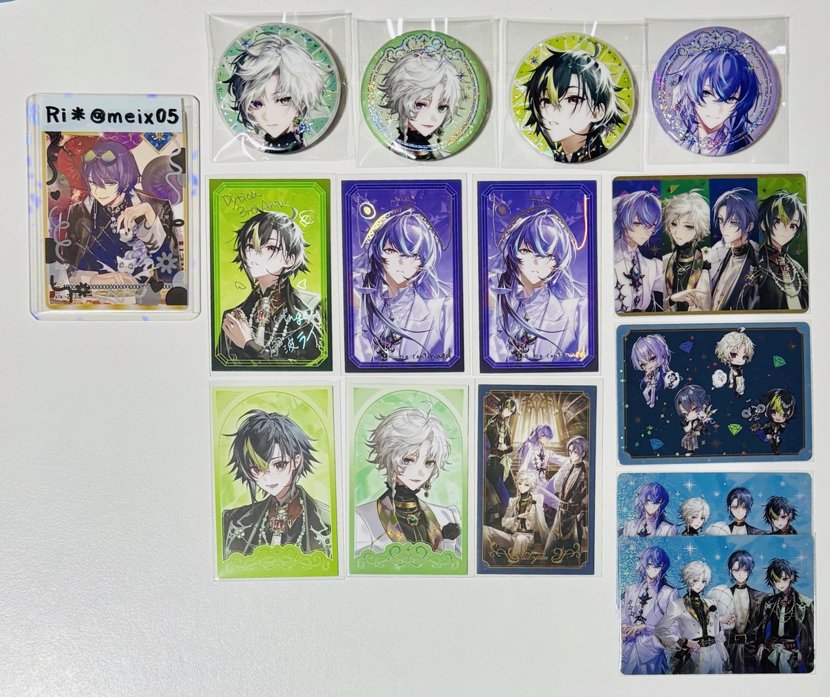 meix05's tweet photo. にじさんじ　Dytica 3rd ランダム缶バッジ
ランダムチェキ風カード　特典　交換　異種

譲)
画像1

求)
画像2 💕1点
異種IDカードの方

お気軽にお声掛けください https://t.co/Qc08X1Xyd2