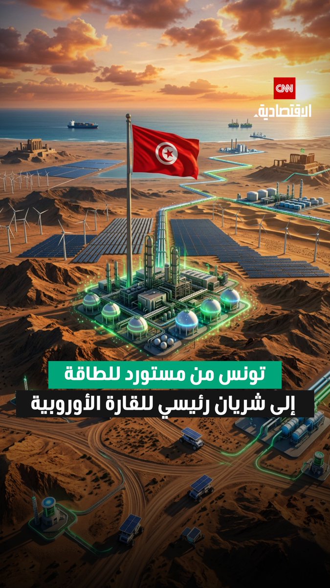 تونس تدخل نادي عمالقة الطاقة الخضراء.. مشروع "H2 Notos" للهيدروجين الأخضر باستثمارات تصل إلى 40 مليار يورو قد يحولها من مستورد للطاقة إلى ممر استراتيجي لأوروبا 
