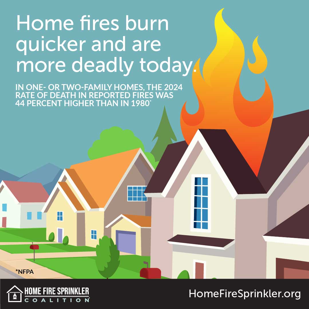 BuckinghamEMA's tweet photo. Modern homes burn faster than ever &amp; today’s fires can become deadly in minutes. Synthetic furnishings, open floor plans, &amp; modern construction all contribute to rapid fire spread.

Home fire sprinklers + working smoke alarms save lives. 🚒���#HomeFireSprinklerWeek #FastestWater https://t.co/4vuatNftCN