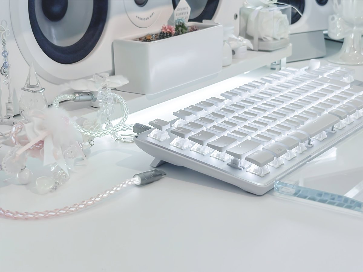 desksetup 銀の筐体に白キャップのキーボード探してて、最初Apex Pro