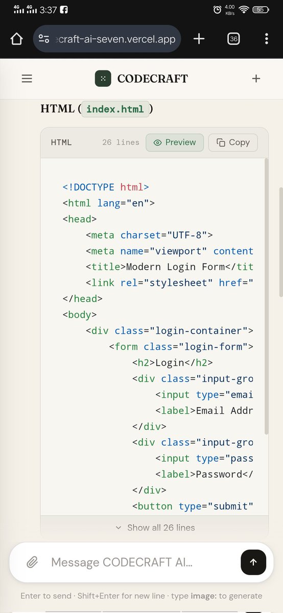 iftia5061's tweet photo. Excited to announce the launch of my latest project: CODECRAFT AI! 🚀
As a Full-stack Web Developer,&amp; App developer !

#AI #WebDevelopment #FullStack #ArtificialIntelligence #CodeCraftAI #Innovation #SoftwareEngineering #CustomAI #TechSolutions https://t.co/v3aAYzdLu2