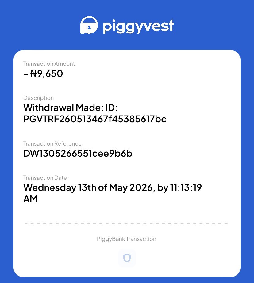 BimsforBimbo's tweet photo. @piggyvest @piggyvest this is today’s transaction receipt 
Please do the needful, you’ll not be stranded in Jesus name🤲🏻 https://t.co/ZFsFfQxzvx