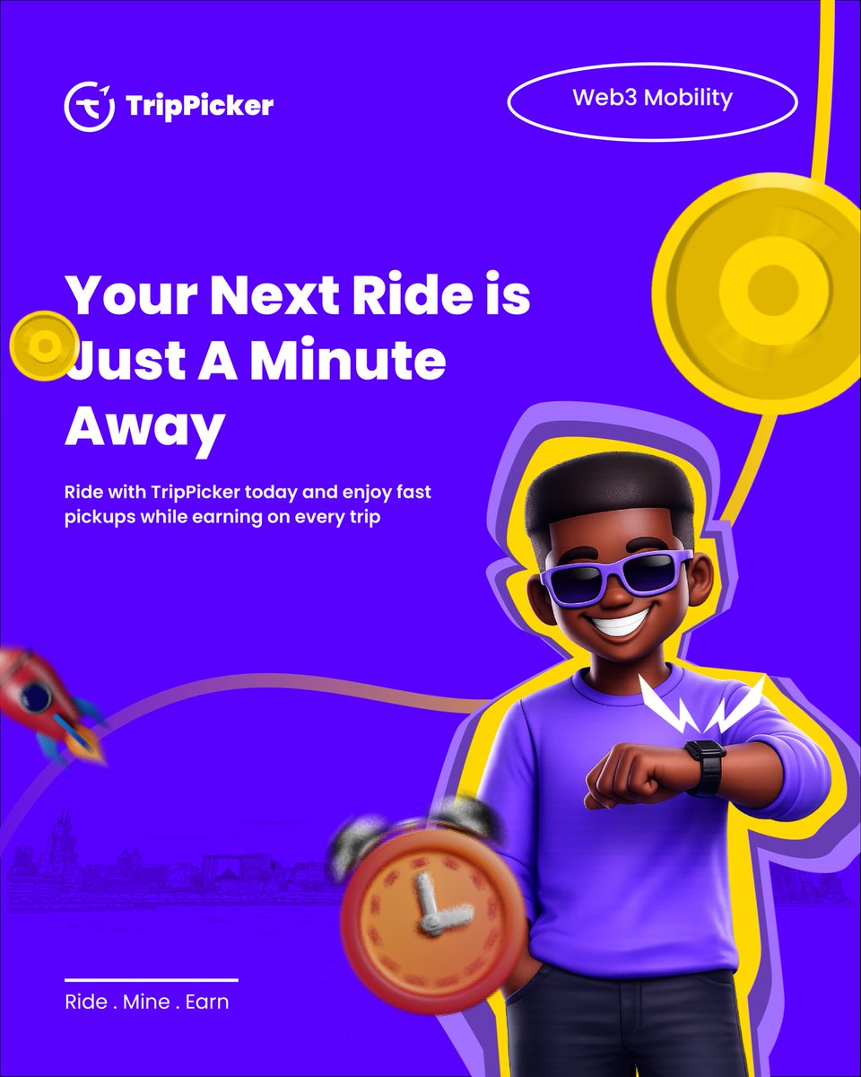 TrippickerNg's tweet photo. Your next ride is only a minute away 
Fast pickups. Smarter mobility. More earning opportunities.
Welcome to the future with TrippPicker 💜

#TrippPicker #Web3Mobility #RideHailing #AfricaTech #RideAndEarn #StartupAfrica https://t.co/PlUYBHbif0