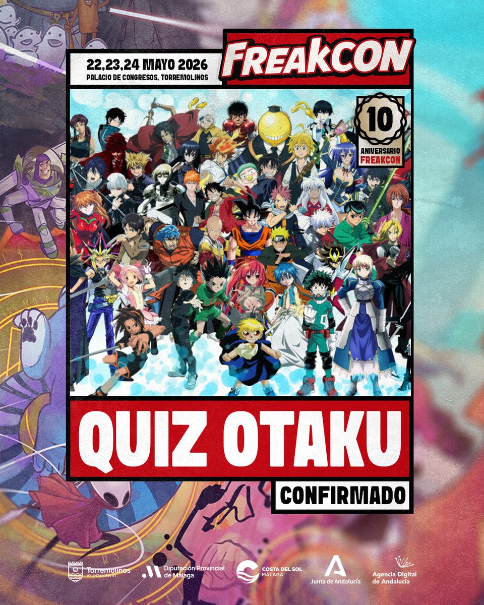 Freakcon_es's tweet photo. ¡ACTIVIDAD CONFIRMADA!

@Maestro_Ciego y @paugi7 nos traen el Quiz Otaku.

Hay gente que no recuerda qué comió ayer pero sí el nombre completo de los Akatsuki, las formas de Bankai de medio Gotei 13 y cuántas veces ha muerto Krilin.

https://t.co/MpxZfAPhNG https://t.co/qxJs8GhQ5Z