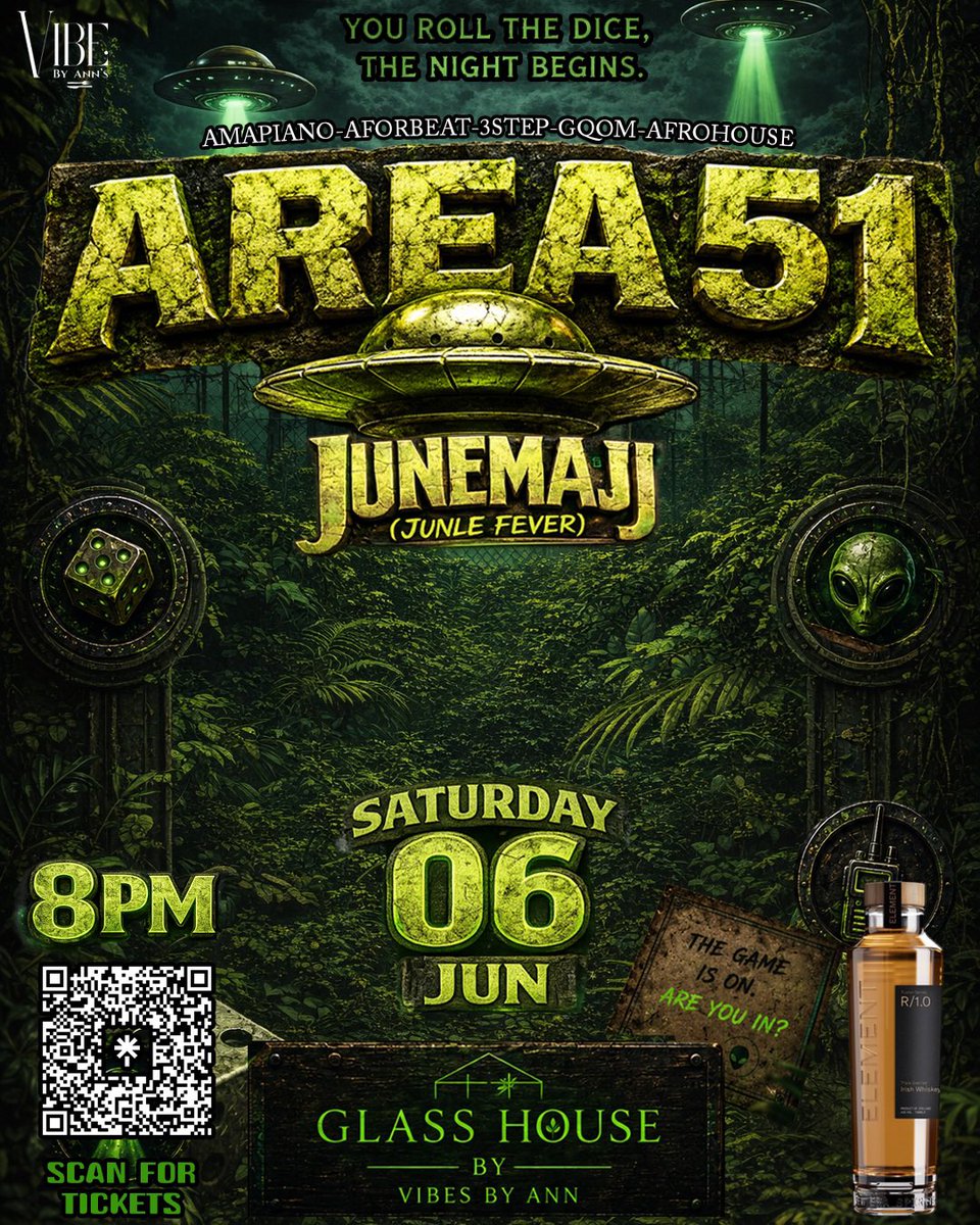 partyatarea51's tweet photo. The jungle is calling… and Area51 answered 🛸🌴
Welcome to JUNEMAJI: Jungle Fever. Wild energy, tribal rhythms, sweaty dance floors &amp; beautiful people under one canopy 🌿
📆 6th June Saturday 
📍 Glass House by Vibes by Ann 🕘 8PM
Get your tickets now: https://t.co/vuEYC7yYQS https://t.co/Bu2LkwYUhT