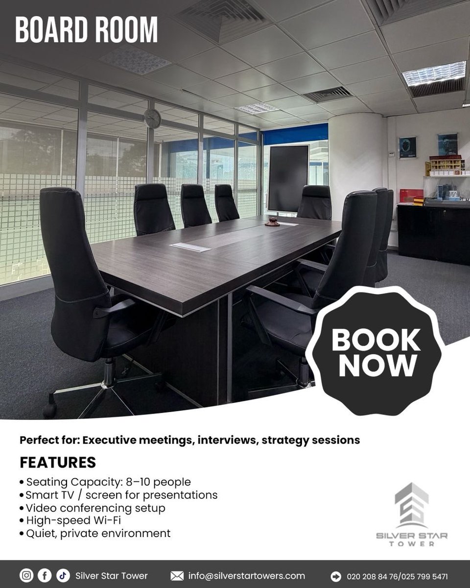SilverStarTower's tweet photo. Boardroom available for booking, call us now! https://t.co/CIVh5ZHYEU