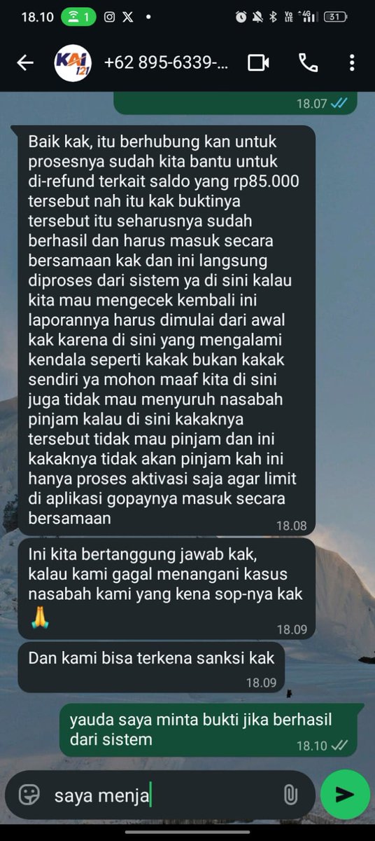 najmnca_'s tweet photo. @KAI121 min apakah prosedur pengembalian dana dari gopay begini ya? https://t.co/yTlx1JhqLv