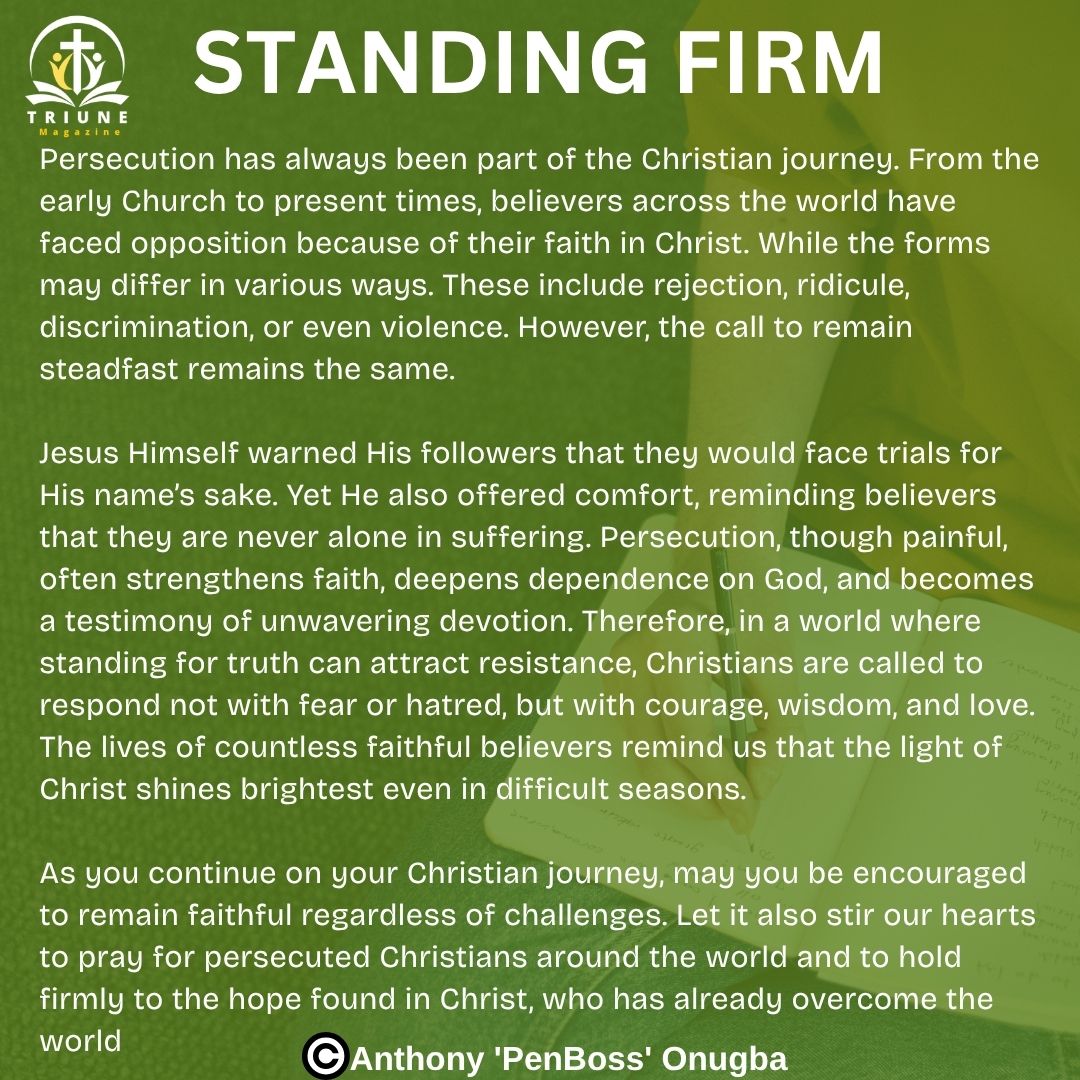 triunemagazinee's tweet photo. EDITOR'S NOTE  from our founder, @AnthonyOnugba

Topic: Standing Firm

#triunemagazine 
#evangelism 
#persecution
#christianity 
#editorsnote https://t.co/nwnvuLCr7U