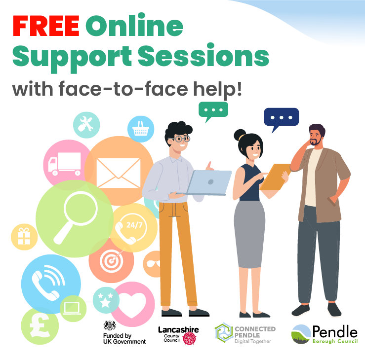 BPRCVS's tweet photo. The FIRST of #Pendle's FREE Online Support Sessions takes place THIS Thursday (14 May) 2pm - 6pm at #Colne Open Door Centre

Offering practical help with everyday online tasks

Bring your phone/tablet/laptop if you have one

No need to book

https://t.co/JiYGGYOrC9 https://t.co/kSj9j8y2GL