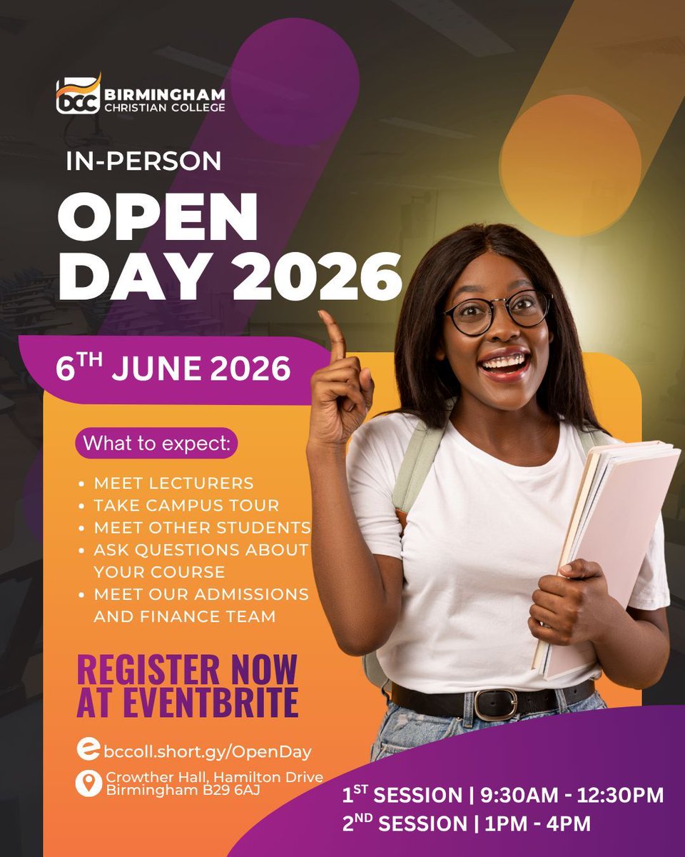 thebccoll's tweet photo. Curious about studying at BCC? 👀

Our Open Day is on 6th June — come meet the team, tour the campus and get your questions answered face to face.

Two sessions | Free to register 🔗 https://t.co/fKD9bmjkRB https://t.co/6cVNFjCFnt