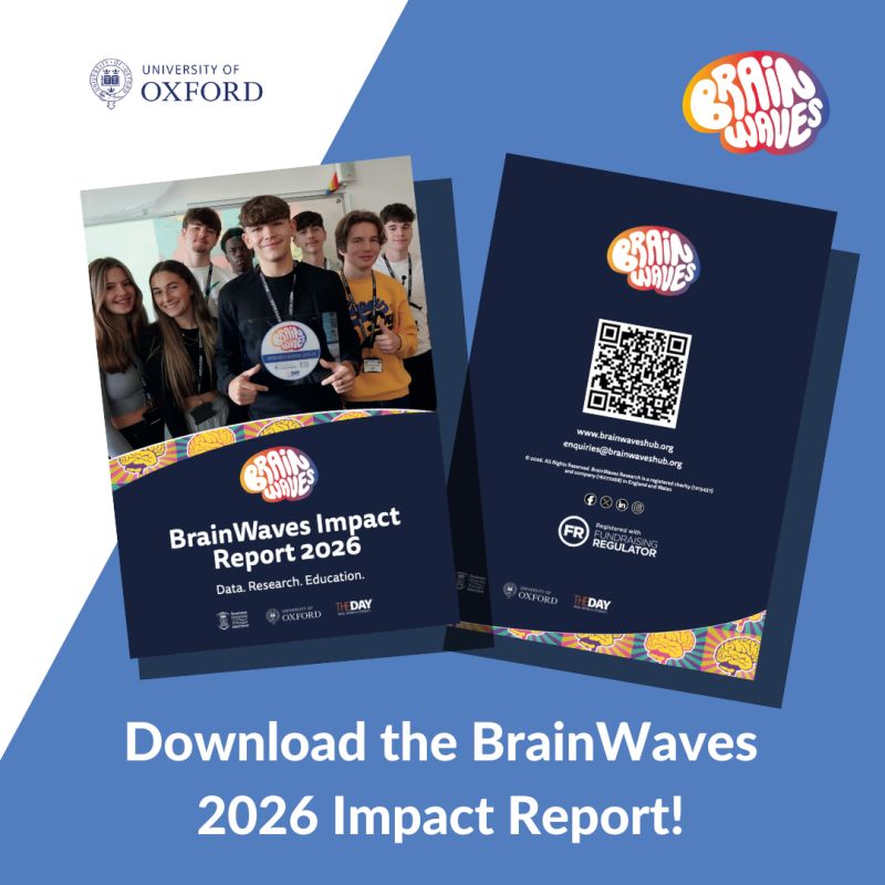 OUBrainWaves's tweet photo. We are pleased to share the BrainWaves 2026 Impact Report, providing a comprehensive overview of our work to improve student wellbeing across schools in the UK! Read the full report and find out more: https://t.co/1ugwtZWp1E https://t.co/VlxqNDXpRe