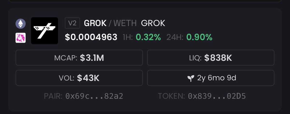 DoNotTemptation's tweet photo. The whales are accumulating $GROK quietly at 3M market cap... and will shill it to you at 30mil + mc...

You have a once in a life time opportunity to enter the most bullish meme of this cycle at these micro levels

AI + Meme + Elon Musk 

Study:  https://t.co/P9TMcvLj34 https://t.co/EIRtfSHI9Z
