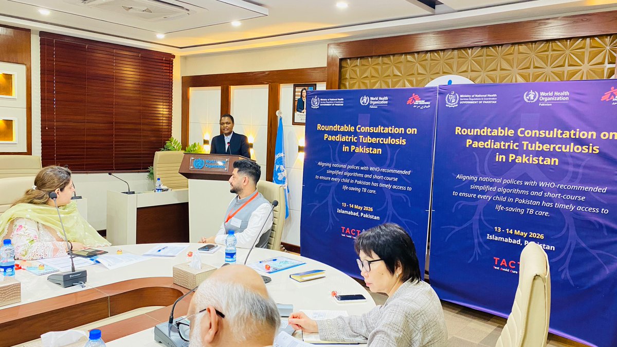 WHOPakistan's tweet photo. Under the leadership Pakistan’s National   Tuberculosis Control Programme, @WHO &amp; @MSF hosted today a consultation to strengthen the national response to childhood tuberculosis &amp; align it   with the latest WHO international guidelines.
#EndTB https://t.co/jjNsMFS6uI