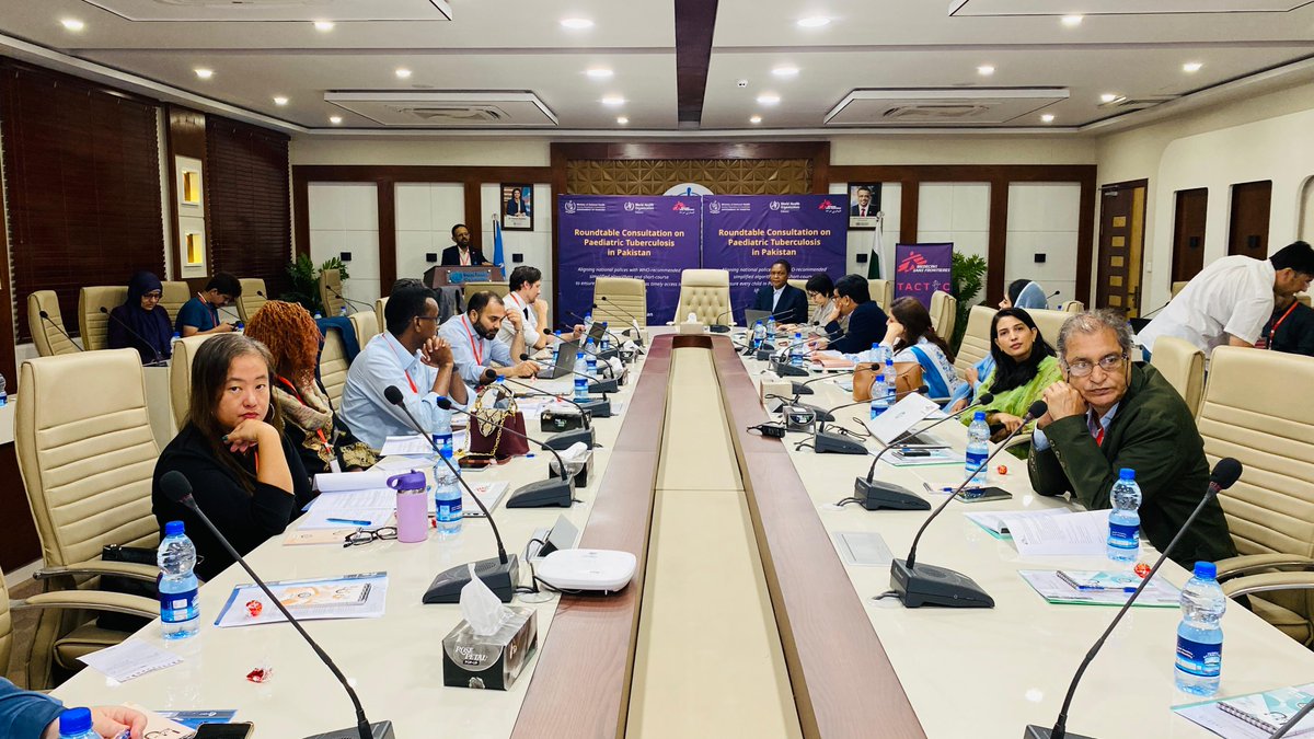 WHOPakistan's tweet photo. Under the leadership Pakistan’s National   Tuberculosis Control Programme, @WHO &amp; @MSF hosted today a consultation to strengthen the national response to childhood tuberculosis &amp; align it   with the latest WHO international guidelines.
#EndTB https://t.co/jjNsMFS6uI