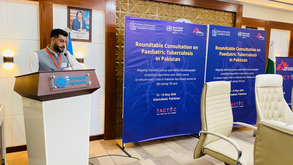 WHOPakistan's tweet photo. Under the leadership Pakistan’s National   Tuberculosis Control Programme, @WHO &amp; @MSF hosted today a consultation to strengthen the national response to childhood tuberculosis &amp; align it   with the latest WHO international guidelines.
#EndTB https://t.co/jjNsMFS6uI