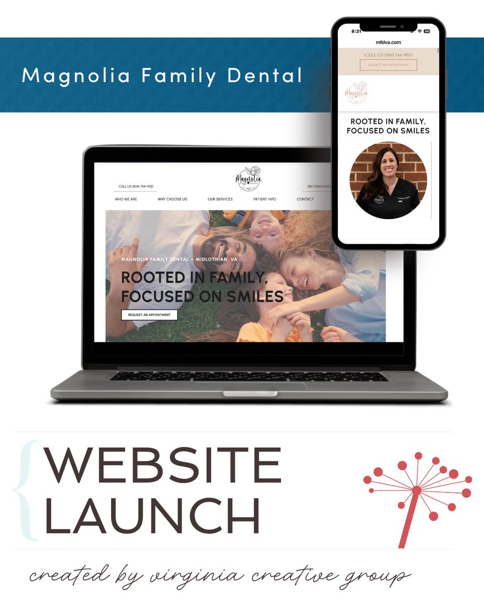 VaCreativeGroup's tweet photo. Strong brand. Stronger website. ✨
Take a look for yourself 👇
🌐 https://t.co/g1gvozLWJX

#WebsiteLaunch #DentalMarketing #HealthcareMarketing #VCG #WebDesign #SEO #MidlothianVA https://t.co/fXQDWA9qRj