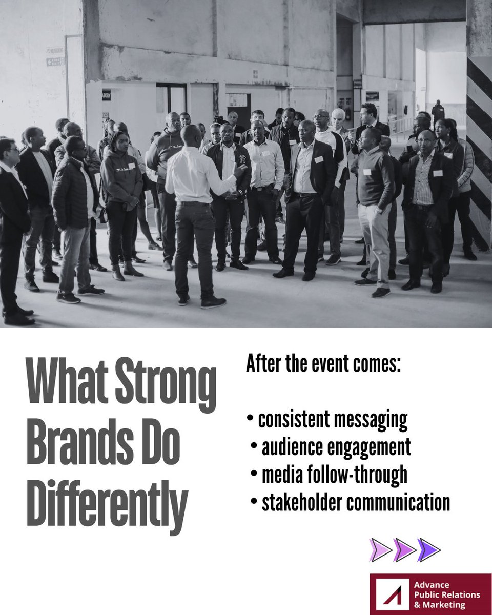 APRMKenya's tweet photo. Many organisations invest heavily in the launch.

Few invest enough in what comes after.

Because in communications, momentum matters — but consistency sustains relevance.

#PRKenya #CorporateCommunications #MarketingKenya https://t.co/FfRBPfE4hi