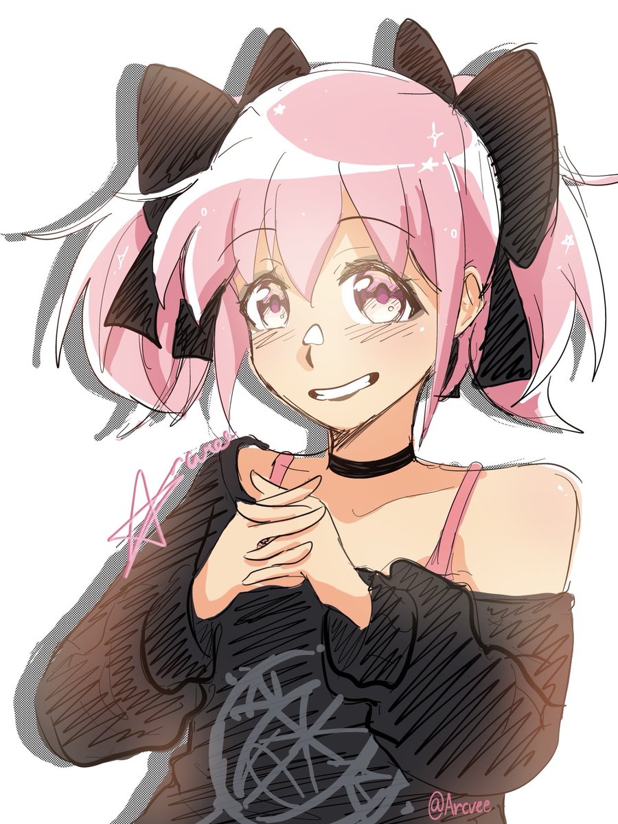 Arcvee's tweet photo. She's so cute I had to draw her 
#pmmm #madoka #madoka_magica https://t.co/IOoEXEdaA3