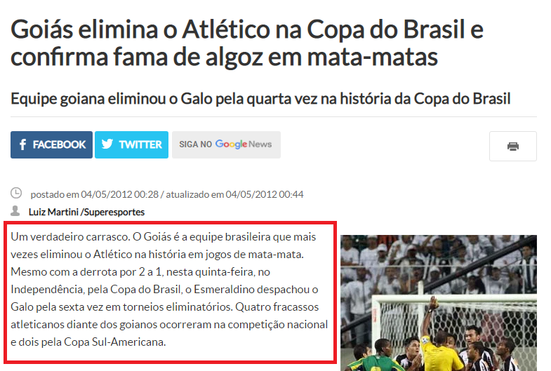 ThreadZeiro's tweet photo. Disse o torcedor do Clube que já foi eliminados SEIS VEZES pelo Goias em mata-matas https://t.co/STwQPfW53E