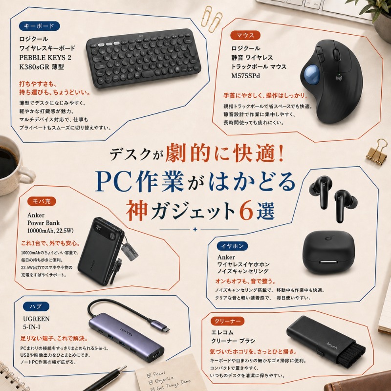 yonce_3240's tweet photo. しごできが愛用してるガジェットたち！(PR)