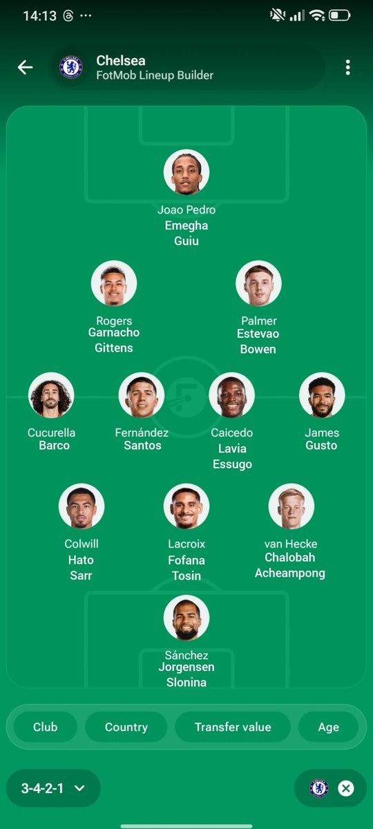 prevgallagher's tweet photo. Dream team Chelsea 2026-2027 versi saya, formasi Xabi Alonso dengan 3 bek jika ofensif
Neto sell
Delap sell
Ache, Sarr Loan
Situasional: 
Enzo kalo cabut 🔄 Tonali
Cucurella kalo cabut 🔄 Dimarco
Joped kalo cabut 🔄 Alvarez https://t.co/os11Ndwo7f