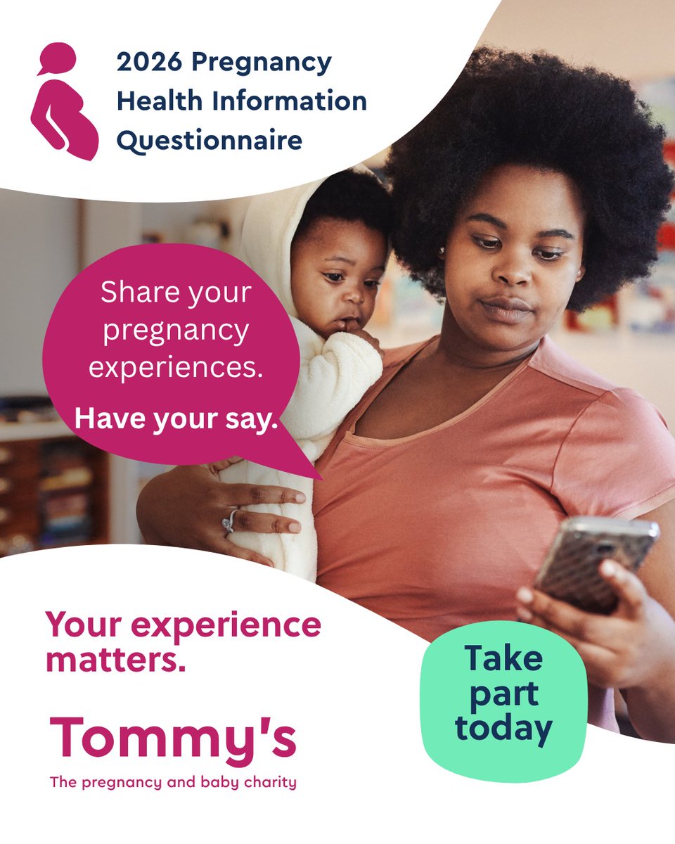 cahn_uk's tweet photo. Timely pregnancy information saves lives and helps reduce risk of baby loss.
Knowing when something might be wrong depends on having high quality and clear information at the right time.
We’re supporting the @tommys 2026 Pregnancy Health Information Questionnaire to understand whether key health information is reaching the people who need them most and at the right time.

With your help we will improve how pregnancy health information is developed, targeted and delivered.
We want your voices to be heard.

Share your experience to help save babies’ lives: https://t.co/Enzpt5ePMN