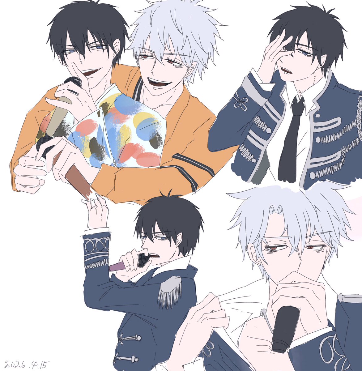 hclpool1059's tweet photo. 推しアイドルのDVD観ながら描きたいとこ描いたドルパロ銀+土まとめ https://t.co/aOAsUmTKz4