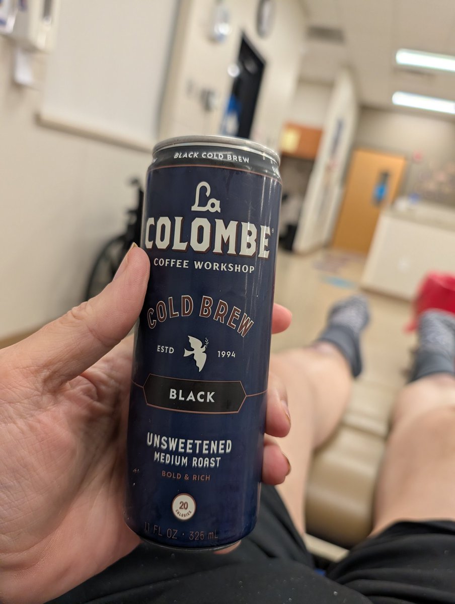 markramsey's tweet photo. Trying out my new cold brew in a can at dialysis! https://t.co/Jkx9Q21Ta9