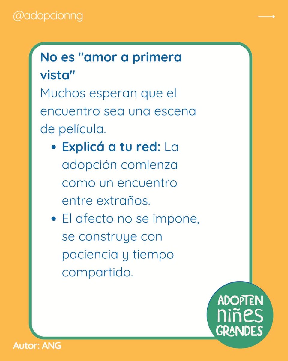 AdopcionNG's tweet photo. "¿Cómo va todo? ¿Ya se adaptó?" "¡Qué gran acto de amor hicieron!" 
Sabemos que los comentarios del entorno pueden generar ansiedad o incluso culpa. Por eso, hoy queremos recordarte algo fundamental: la construcción familiar necesita tiempo. https://t.co/sHyQrXRiu2
