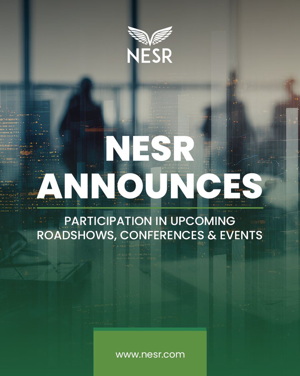 NESRCorp's tweet photo. From May through December, NESR’s senior management team will participate in leading investor conferences and industry events across the global energy sector. We look forward to engaging with investors, partners, and stakeholders as we continue driving growth and innovation across the MENA region. Take a look at the full list here: https://t.co/yWf7YgPHNK