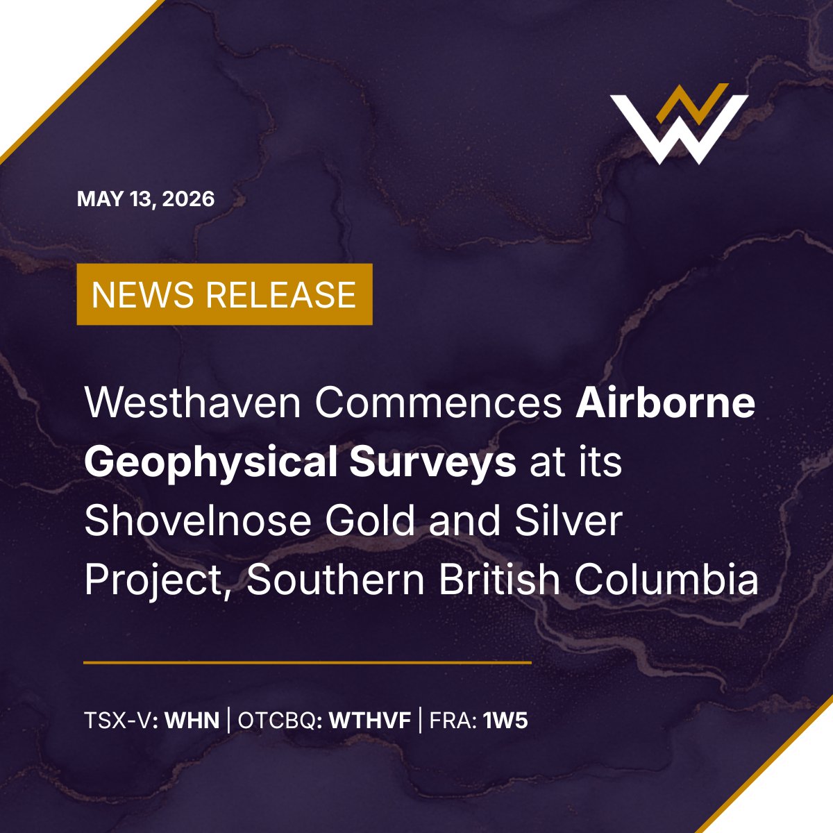 westhaven_inc's tweet photo. NEWS: Westhaven Commences Airborne Geophysical Surveys at its Shovelnose Gold and Silver Project, Southern British Columbia

🔗 https://t.co/obpBXGboXR

🔹High-resolution magnetic, radiometric and VLF-EM surveys
🔹3,800-line km of data over expanded project area https://t.co/TrRPOy3lui