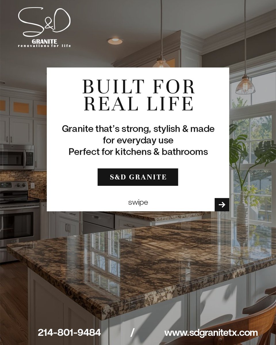 SDGraniteTX's tweet photo. DM us to explore the perfect countertop for your home.
.
[ s&amp;d granite luxury countertops premium kitchen modern interiors granite countertops kitchen inspiration  ]
.
#sdgranite #granitecountertops #luxurykitchen #moderninteriors #countertopdesign https://t.co/A4LYEQKSQh