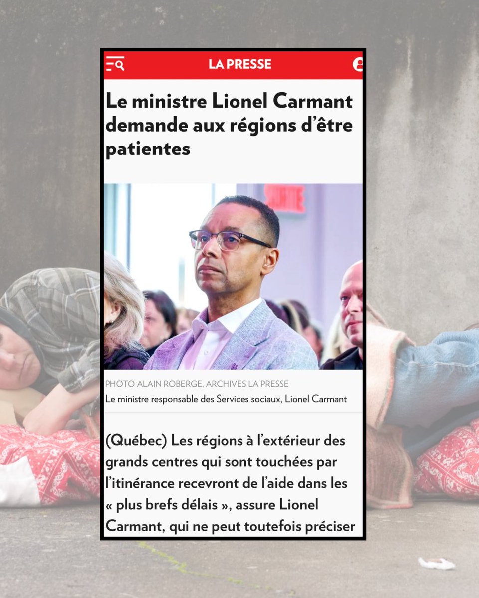 elisabethprass's tweet photo. Pendant que le ministre des Services sociaux demande aux régions d’être patientes, l’itinérance continue 👆partout au Qc. Les maires, les organismes communautaires sont à bout de souffles Les régions ne peuvent pas attendre davantage pour obtenir les ressources nécessaires
#polqc https://t.co/os56ANL2Ib