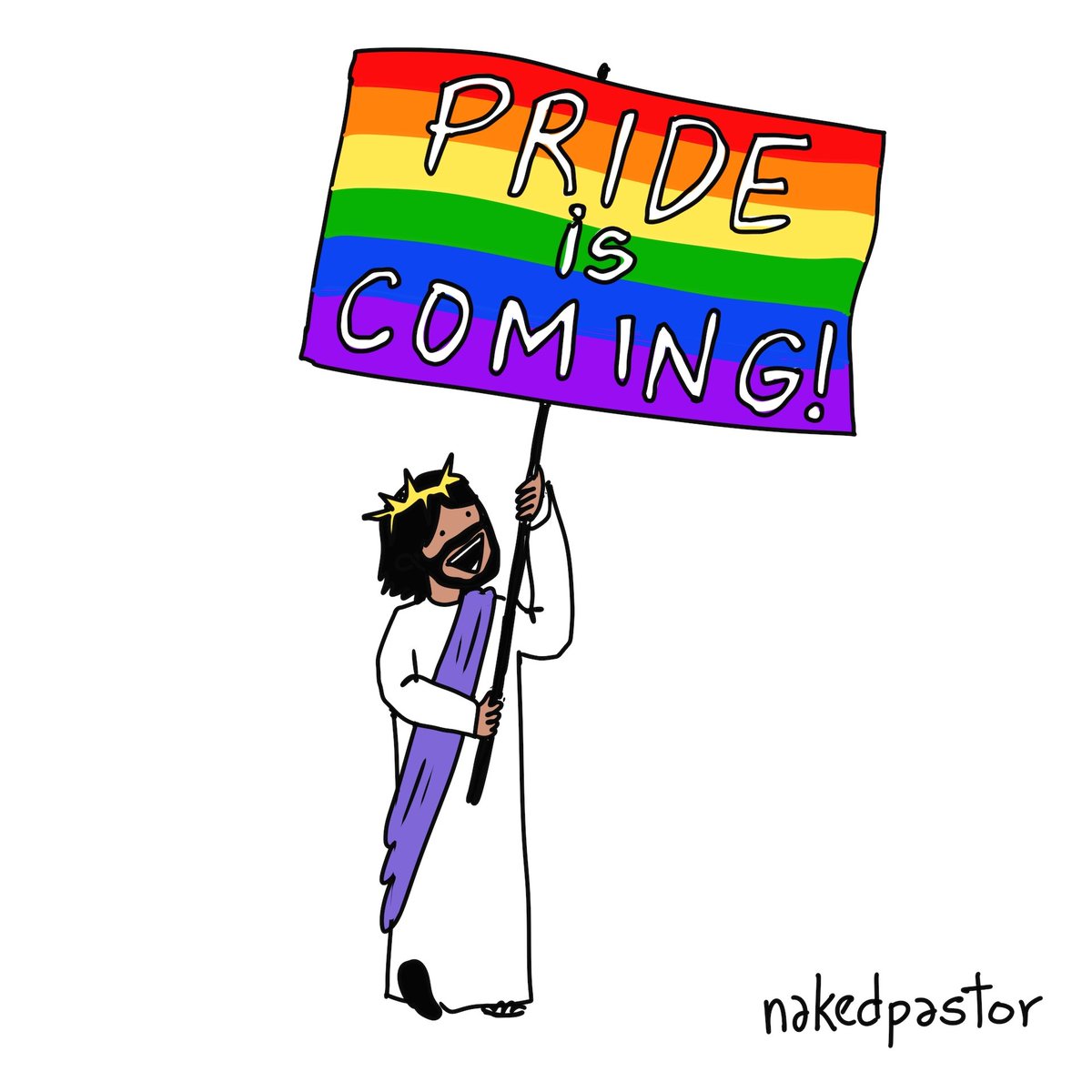 nakedpastor's tweet photo. Hey lovers! Pride is coming. So it's time to start choosing your tees, stickers, and digital downloads so you can be ready for Pride Month. Much love, my friends! 🧡 https://t.co/SU2MnsREv1