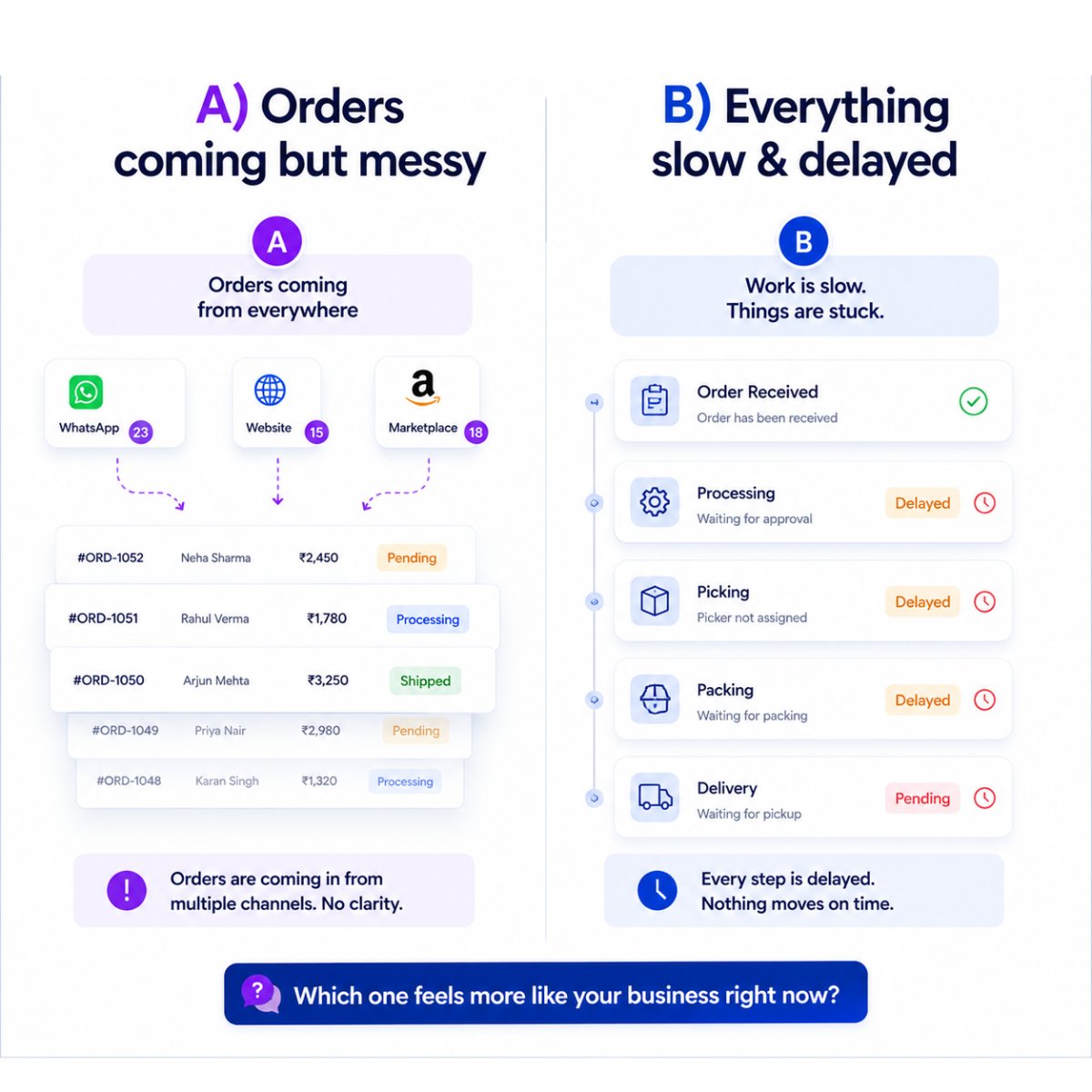 AxieverInc's tweet photo. Growing businesses usually face one of these:
🅰️ Orders everywhere, less clarity
🅱️ Slow workflows, delayed operations
The solution starts with connected systems.

Comment A or B 👇
🚀 https://t.co/LZDKBx6eWu

#ERP #BusinessAutomation #DigitalTransformation https://t.co/ar3wV8BYg3