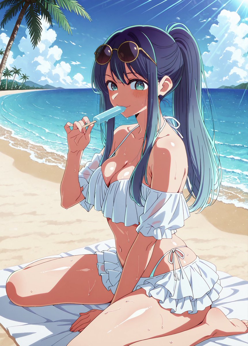 あかねページ♡⃜ ビキニな黒川あかねちゃん SFW Illustration. No nudity or suggestive