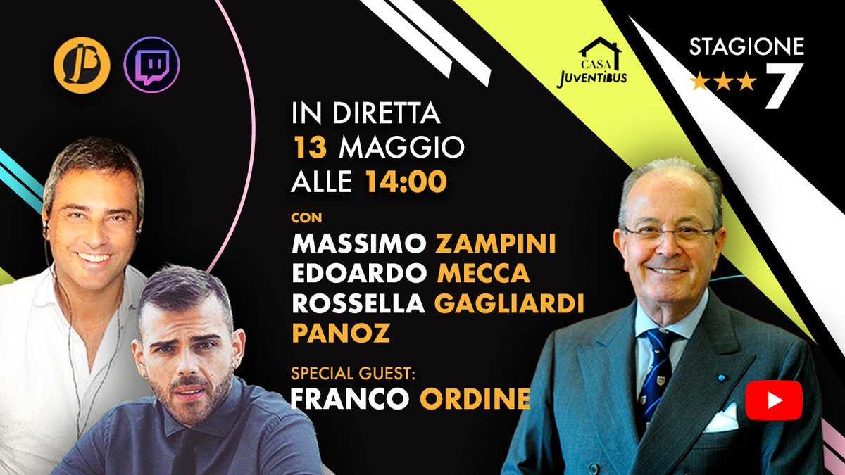 juventibus's tweet photo. ⚪⚫ #CASAJB ORE 14 ⚪⚫
Il DISASTRO CALCIO tra CALENDARI, INCONTRI INOPPORTUNI e INCHIESTA ARBITRI; la JUVE, la CHAMPIONS e il MERCATO.
@FrancescoOrdine a dialogo con
@massimozampini 
@EdoardoMecca1 
@panoz4ever https://t.co/IBTaqyUKM4