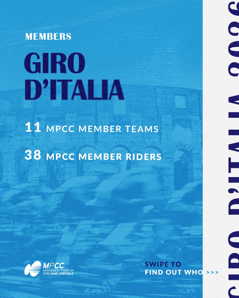 MPCC_Cycling's tweet photo. 🇮🇹  #GirodItalia 2026 under the radar 👀

👥 𝟏𝟏 MPCC member teams 
🚴‍♂️ 𝟑𝟖 MPCC member riders 

🤝 If you want to be active in fight against doping, Join us ! 
🔗 https://t.co/XkNbUlYbMg https://t.co/Hp6KCSTcPm