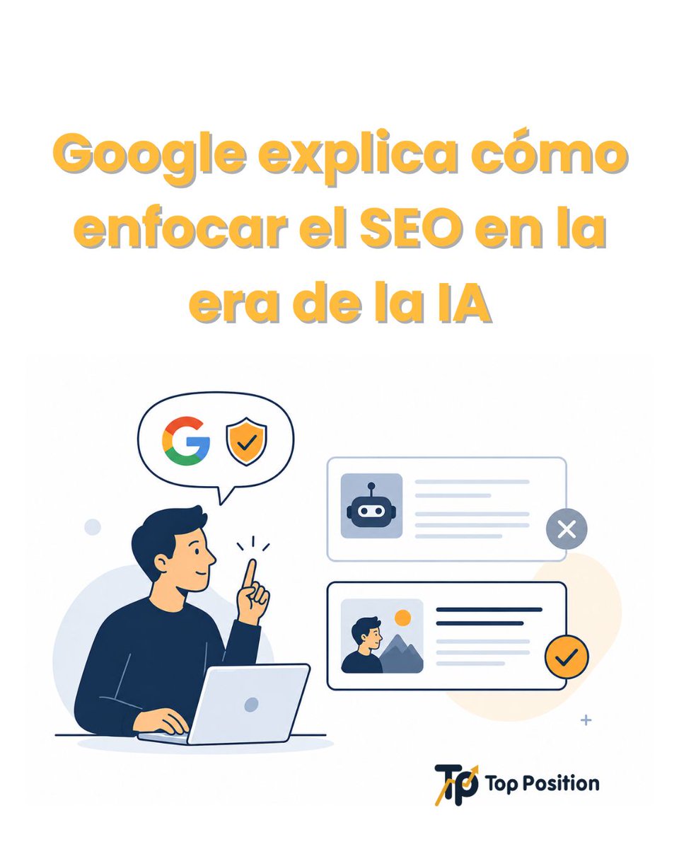 tposition's tweet photo. Danny Sullivan, director de Google Search, lo deja claro: no hace falta rehacer una web para seguir posicionando.

Lo que ya no funciona es llenar internet de contenido genérico.

Te contamos más en el blog 👇 https://t.co/IJPriahAYD https://t.co/Witdzfz60g