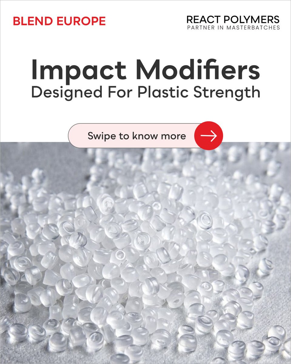 blend_conscious's tweet photo. Blend Group’s Impact Modifiers improve toughness, durability, and processing efficiency for demanding plastic applications — enabling stronger, smarter products through Conscious Chemistry.

🌐 https://t.co/nkBHp0B8TI

#Blend #ConsciousChemistry #ImpactModifiers #Masterbatch https://t.co/G8R1sLuZNa