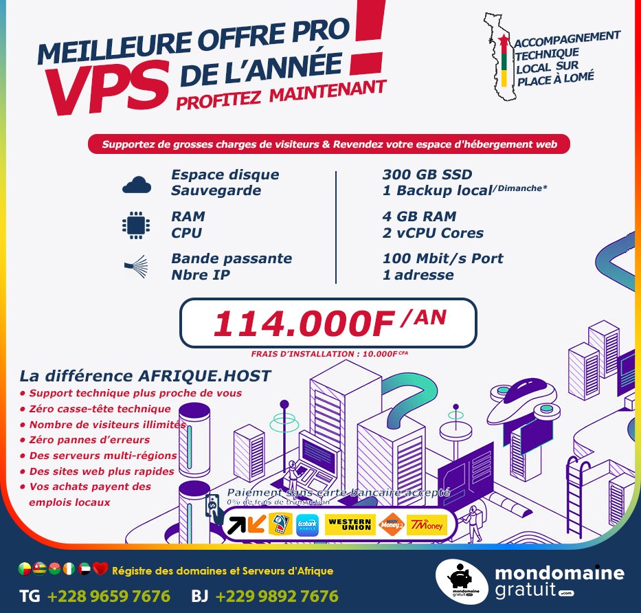 ProExtremely's tweet photo. Meilleure offre Pro VPS de l’année pour nos clients au #Togo,PROFITEZ

La différence https://t.co/i03DILPeHr
• Support technique àLomé
• Zéro casse-tête technique
• Vos achats payent des emplois locaux

#SAV #technique 00228 70693030 #team228 #africa #NotreCoeurBatPourlAfrique https://t.co/T1HJaZ9n23