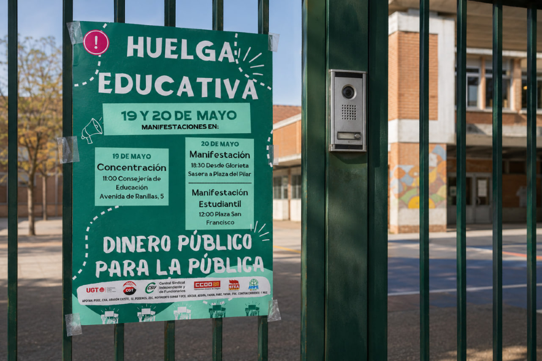 arainfonoticias's tweet photo. La escuela pública aragonesa lleva a los tribunales la concertación del Bachillerato y pide paralizarla cautelarmente. Sindicatos, colectivos y partidos denuncian daños “irreversibles” para la pública si la medida del Gobierno PP-Vox entra en vigor: https://t.co/sLHUbba3xh https://t.co/XyBIfP5nSE