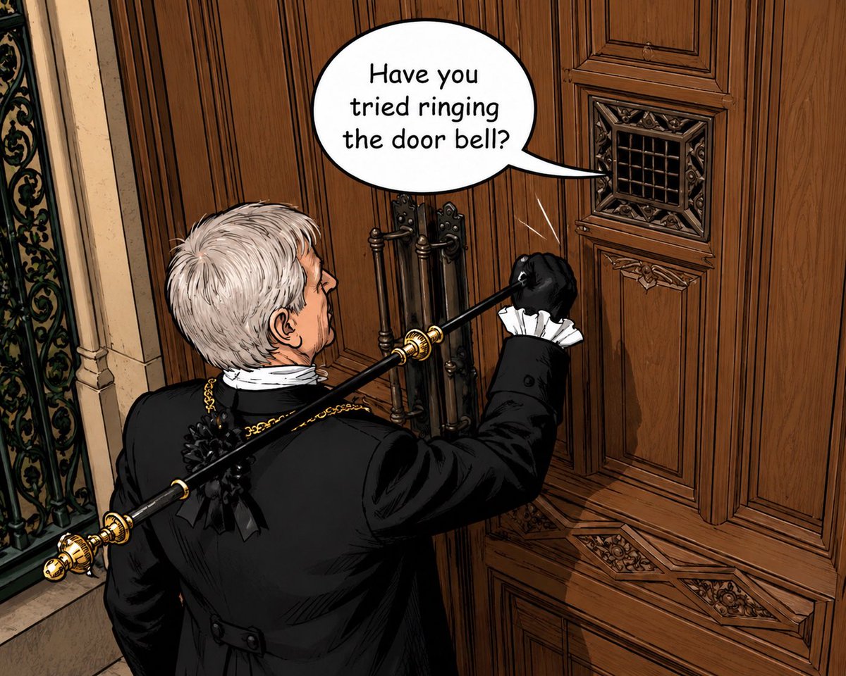 KingdomOfHerod's tweet photo. Britain has some very unique traditions. #KingsSpeech #Blackrod #Parliament #KingCharles https://t.co/OwOIuH31yd